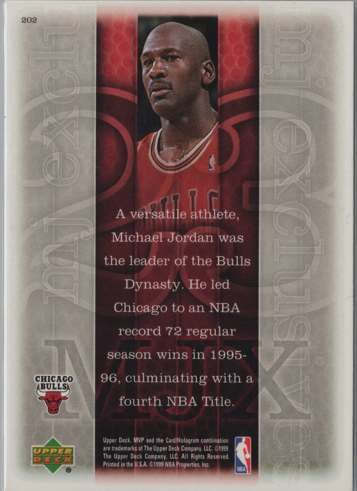 1999-00 Upper Deck MVP Michael Jordan #202 Chicago Bulls