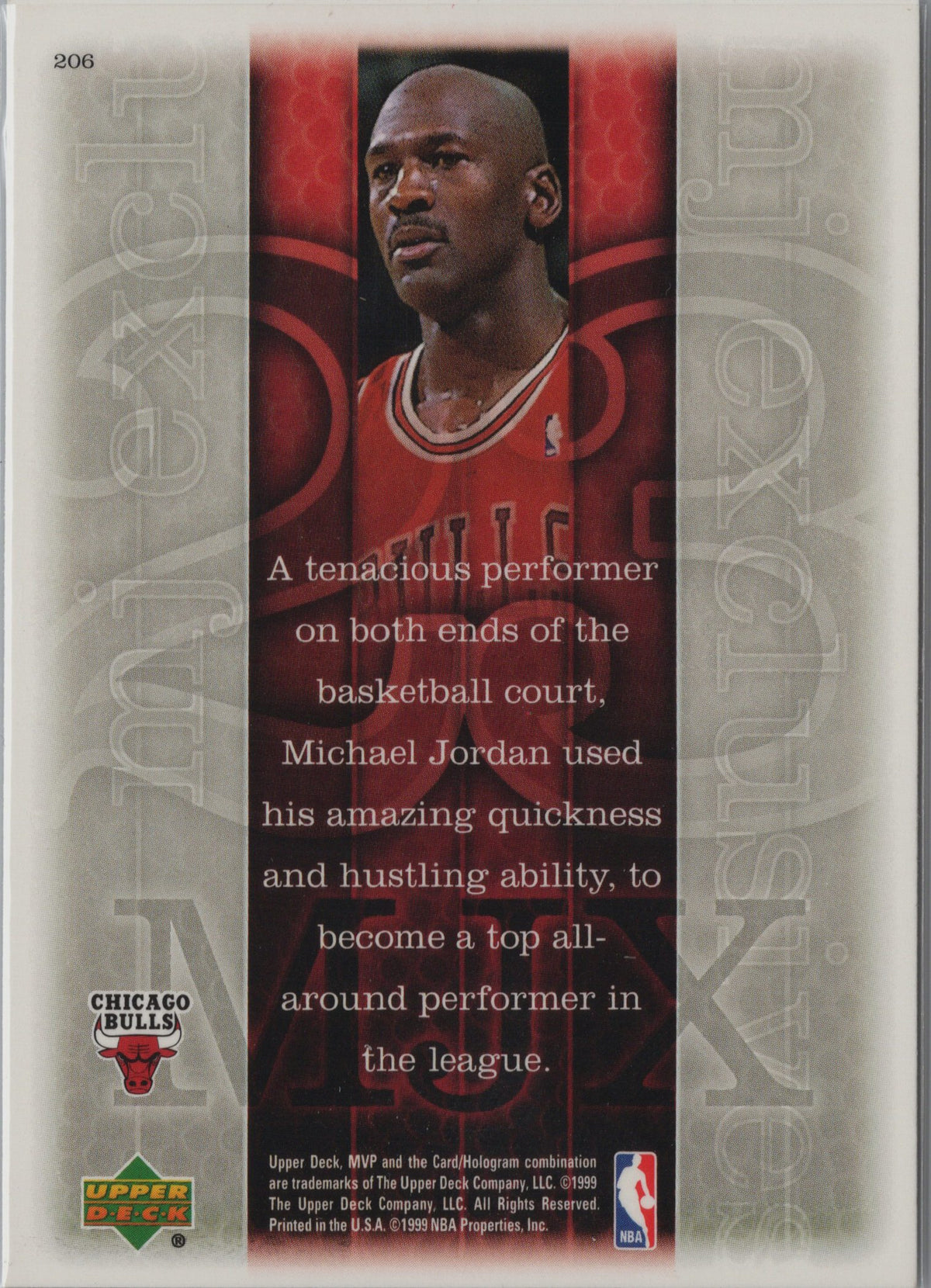 1999-00 Upper Deck MVP Michael Jordan #206 Chicago Bulls