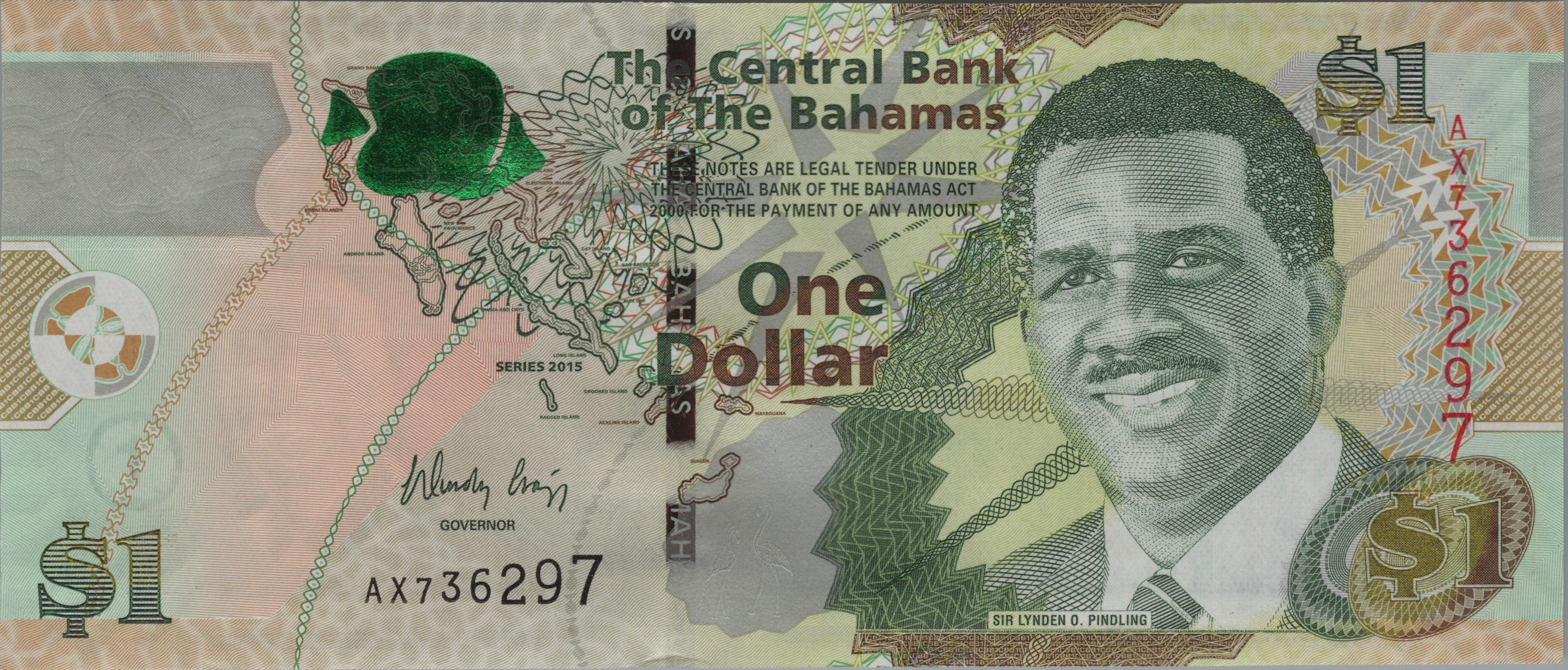 BAHAMAS 1 Dollar, P71Aa, UNCIRCULATED, 2015