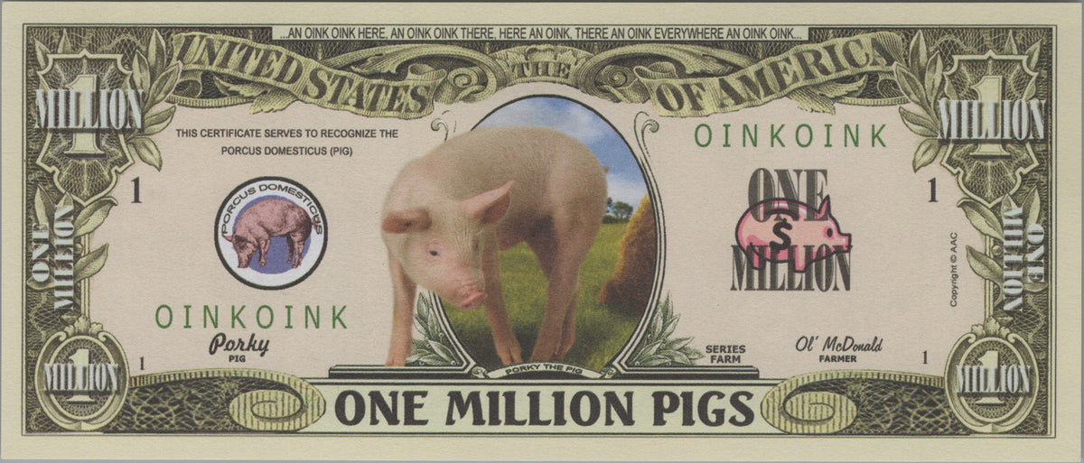 Pigs, Fantasy Million Note, Farm Series