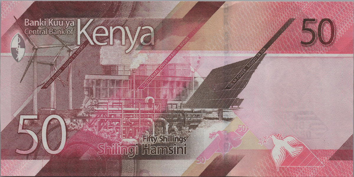Kenya 50 Shillings, B144a, 2019, UNCIRCULATED; features Green Energy