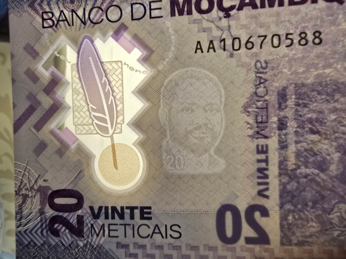 MOZAMBIQUE 20 Meticais, B240a, UNCIRCULATED, 2024; Polymer Note