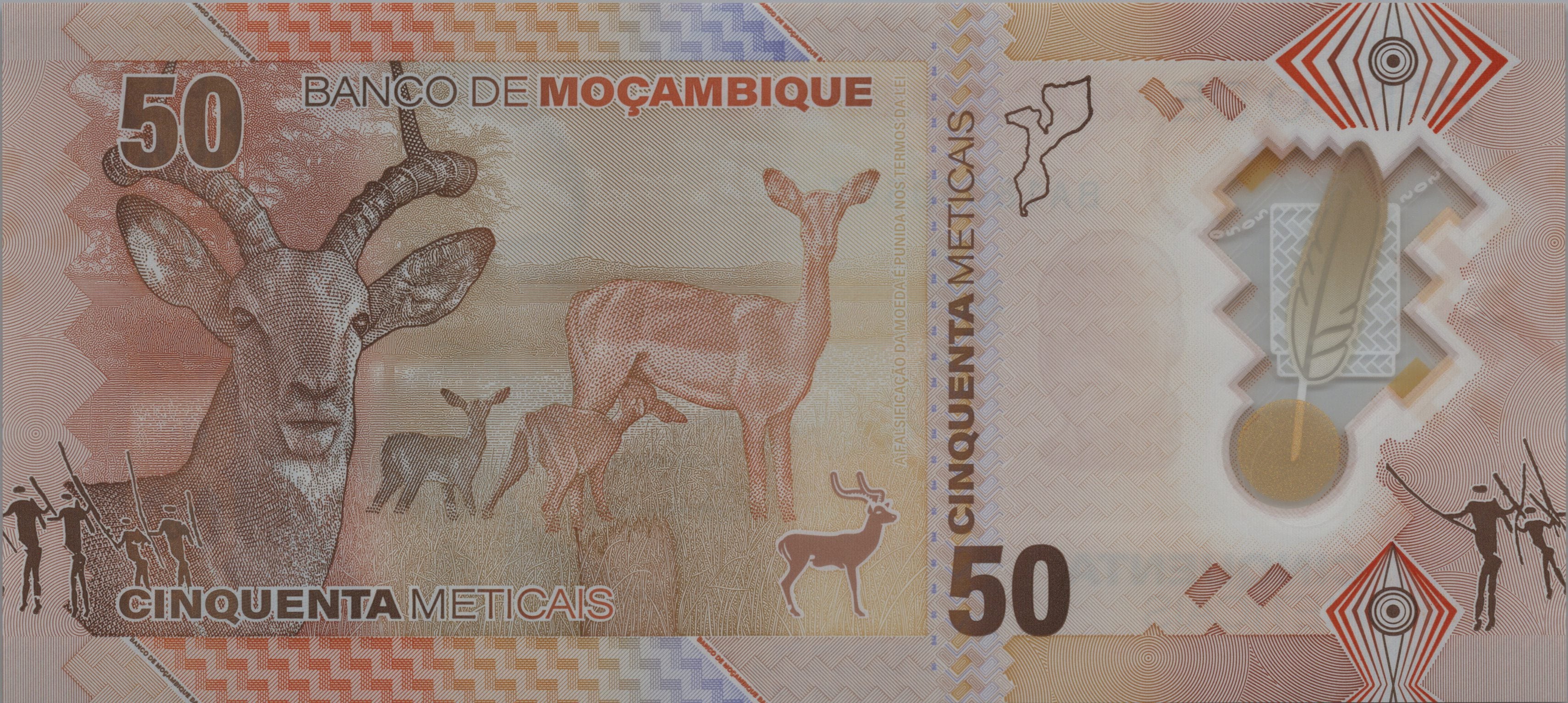 MOZAMBIQUE 50 Meticais, B241a, UNCIRCULATED, 2024, Polymer Banknote
