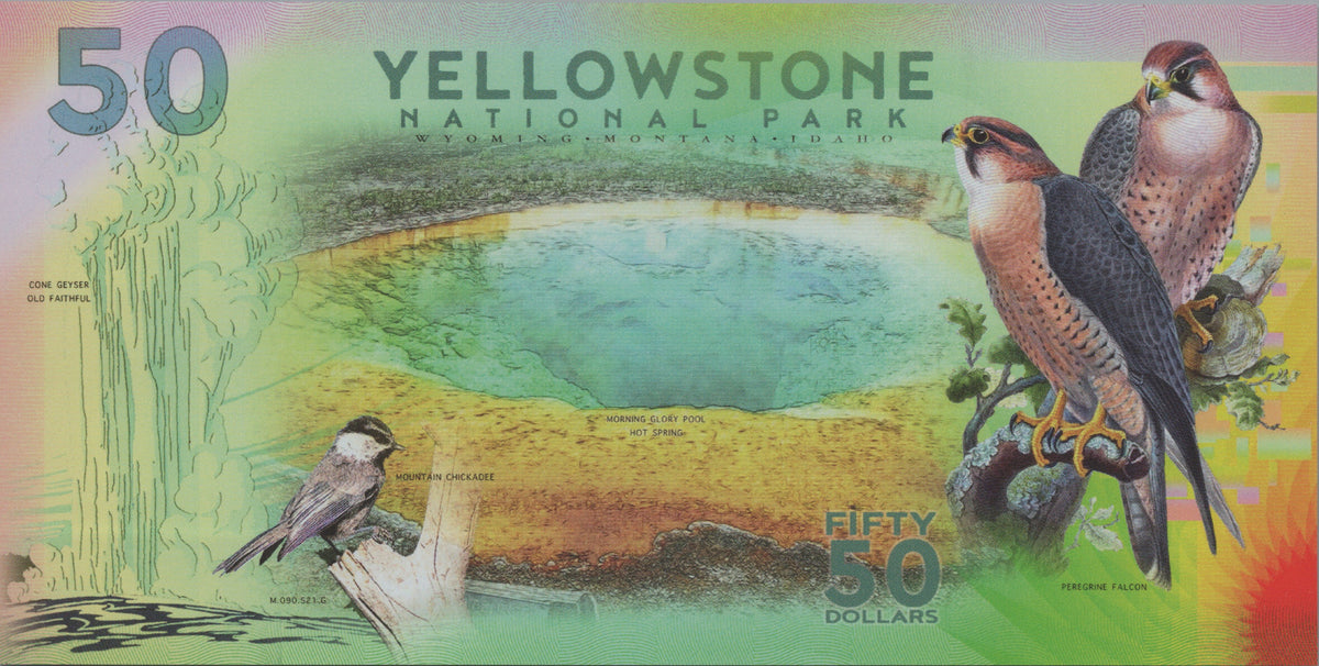 Yellowstone National Park $50 2018, Fantasy Note, 500 Issued, Sold Out, Bison