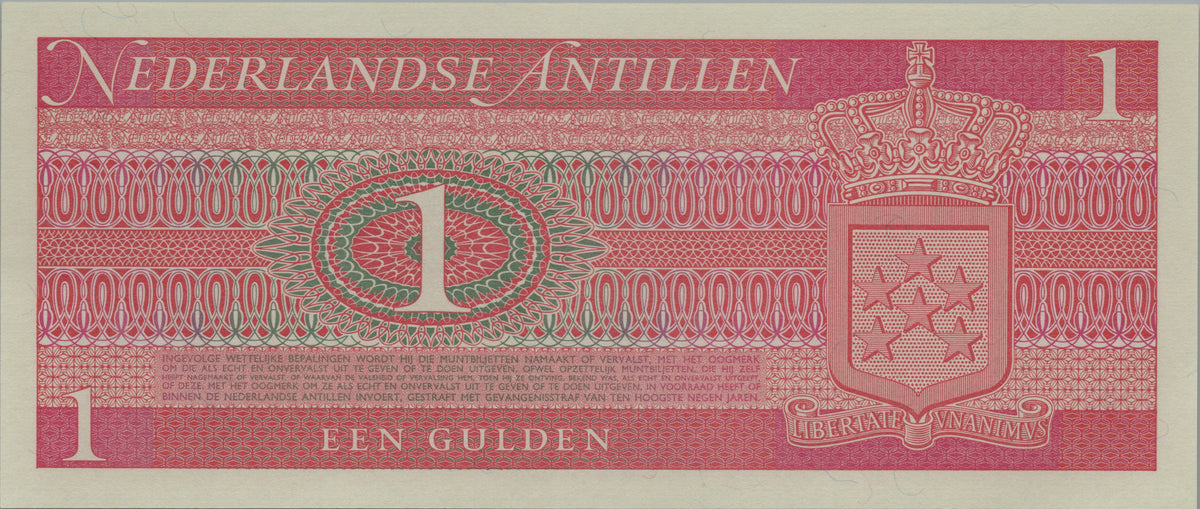 Netherlands Antilles 1 Gulden, P20, 1970, UNCIRCULATED; features Curaçao Harbour