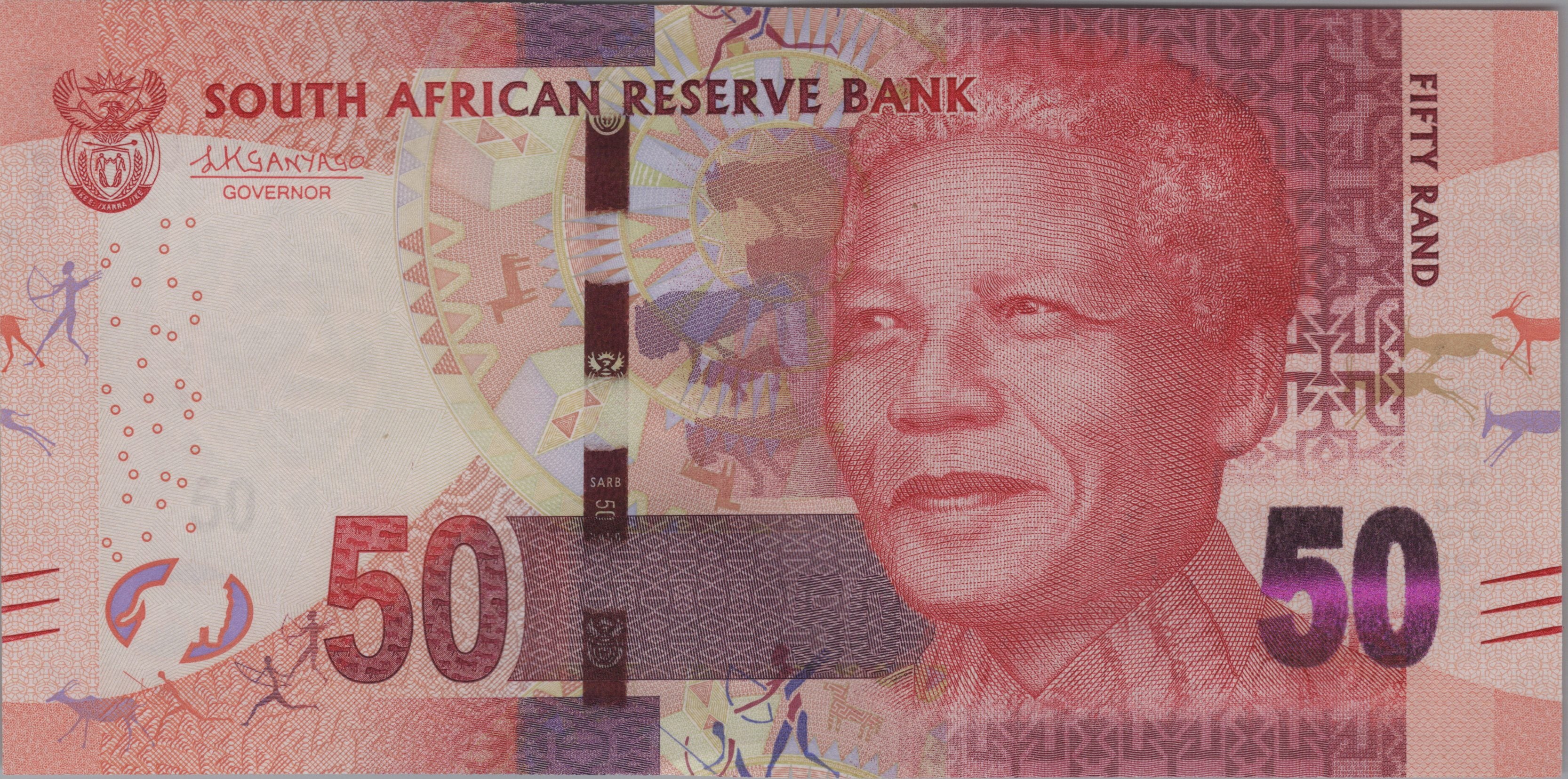 SOUTH AFRICA 50 Rand, P140b, UNCIRCULATED, 2015; Majestic Lion