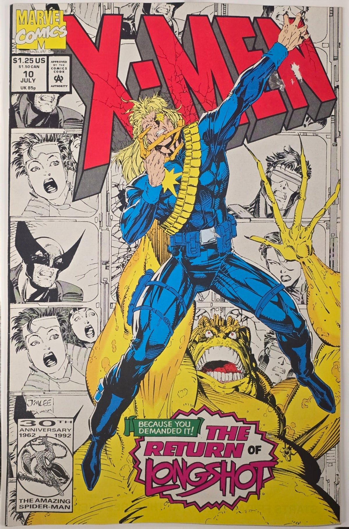 X-Men #10, Direct Edition, Marvel, 1992, VF - Jim Lee