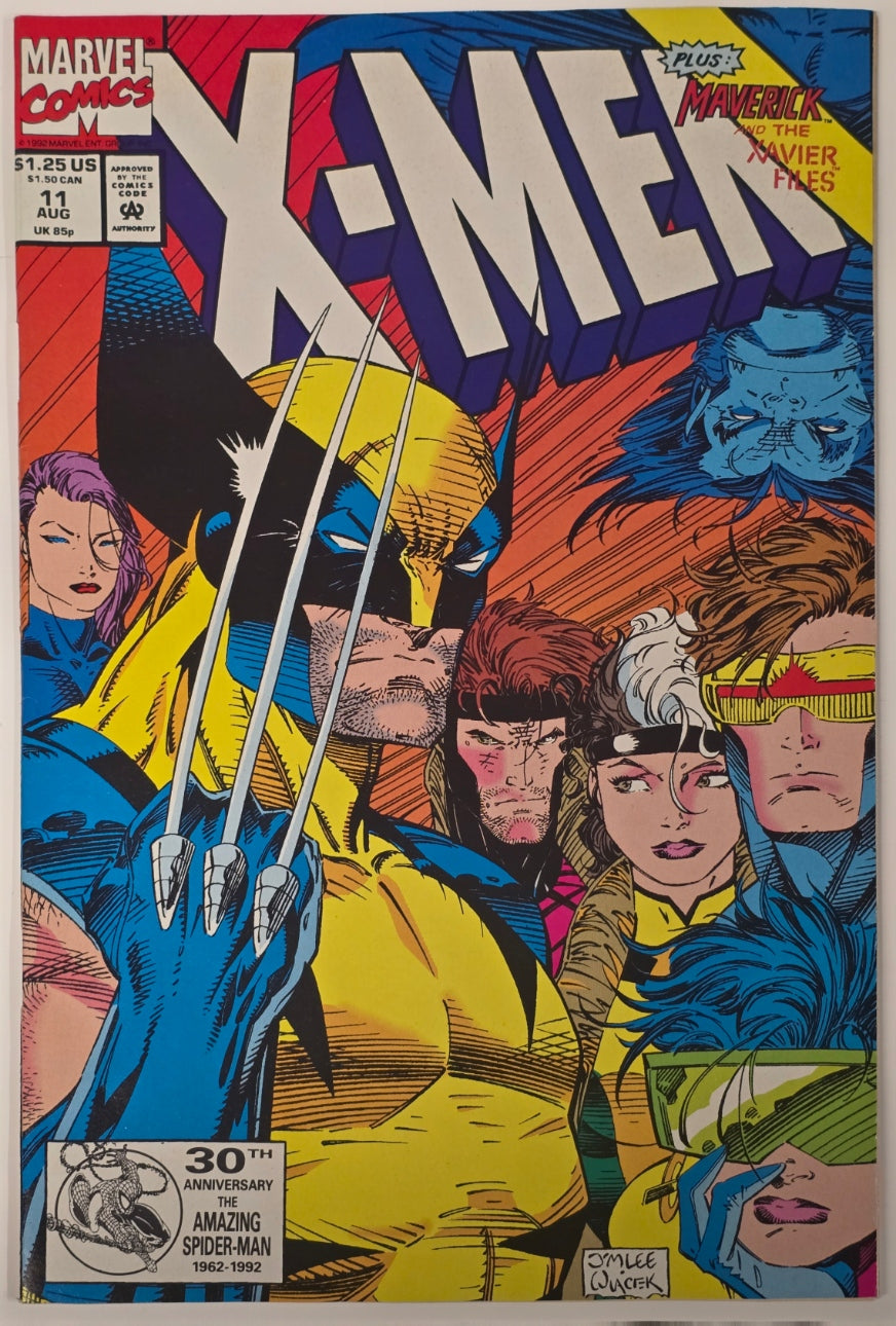 X-Men #11, Direct Edition, Marvel, 1992, NM - Jim Lee