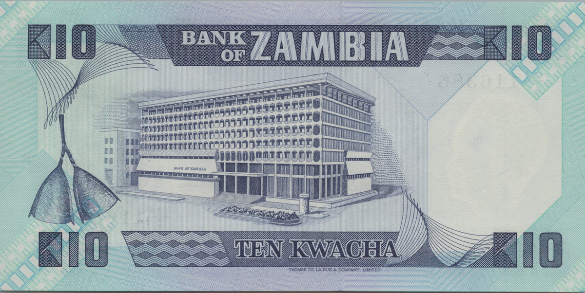 ZAMBIA 10 Kwacha, P26e; UNCIRCULATED, 1980; Features a Fish Eagle