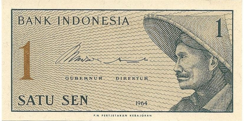 INDONESIA ~ 3 Note Set: P- 90; 91; 92 , UNCIRCULATED from 1964; Small Notes; Old Set