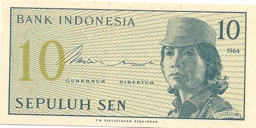 INDONESIA ~ 3 Note Set: P- 90; 91; 92 , UNCIRCULATED from 1964; Small Notes; Old Set