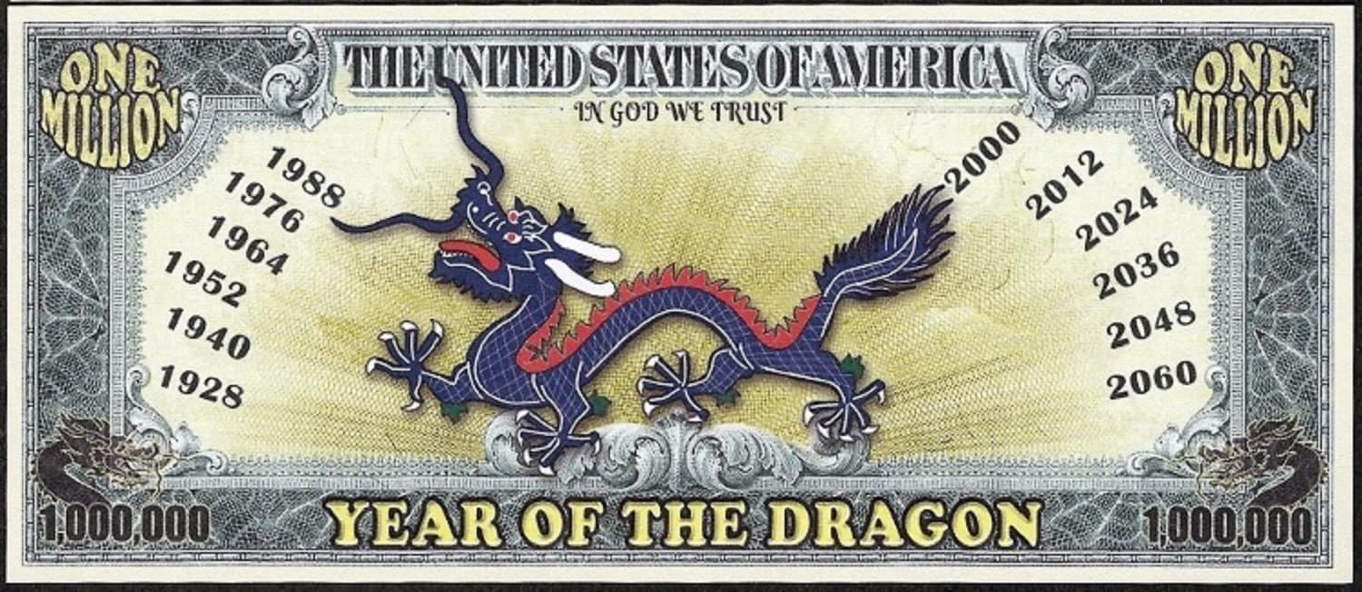 Chinese Zodiac: Chinese New Year of the DRAGON Fantasy Note