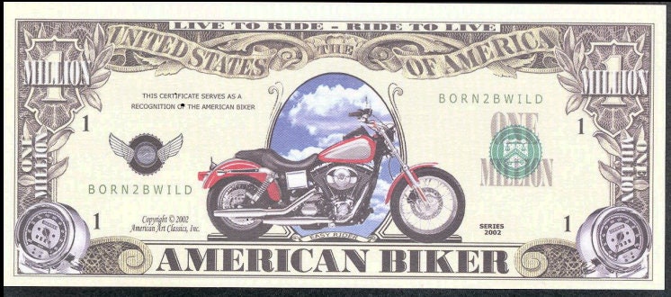 AMERICAN BIKER ~ FANTASY Note ~ Easy Rider ~ Collectible Keepsake