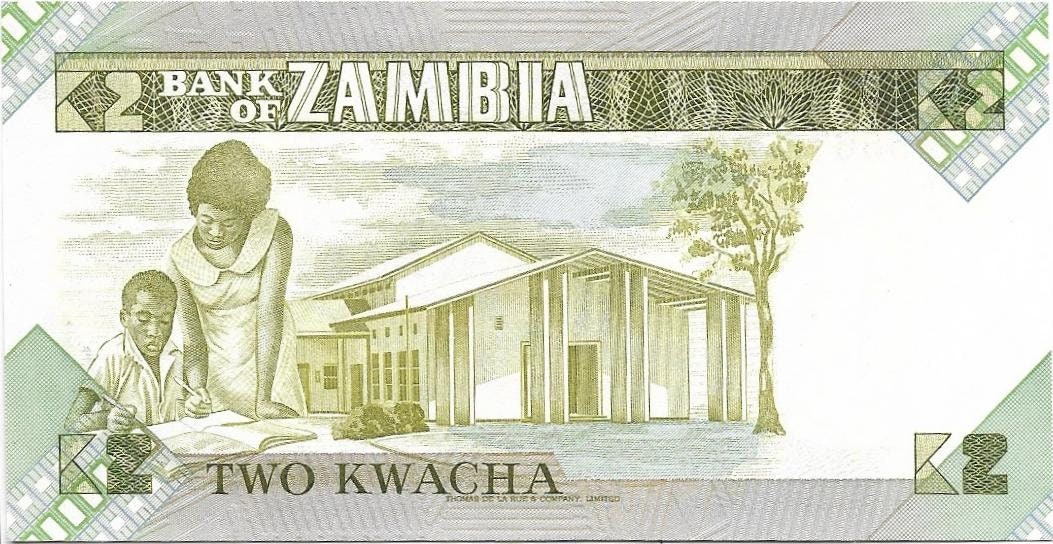 ZAMBIA 2 Kwatcha Banknote; P-24 ~ 1st Issue World Banknote Series ~ LIMITED Issues