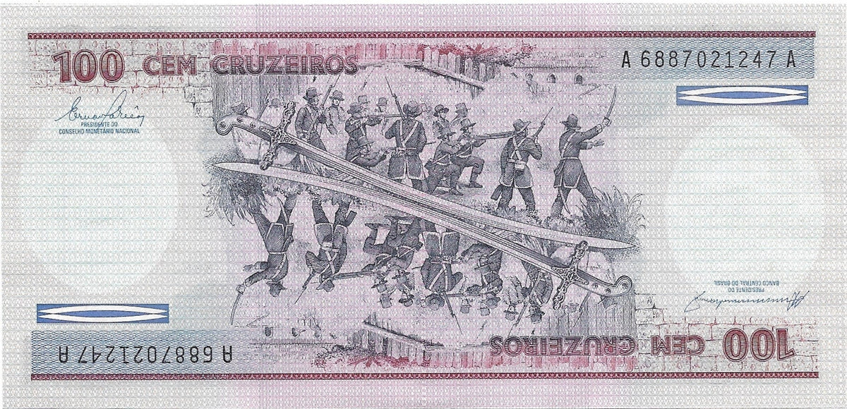 Brazil 100 Cruzeiros 1984 Back