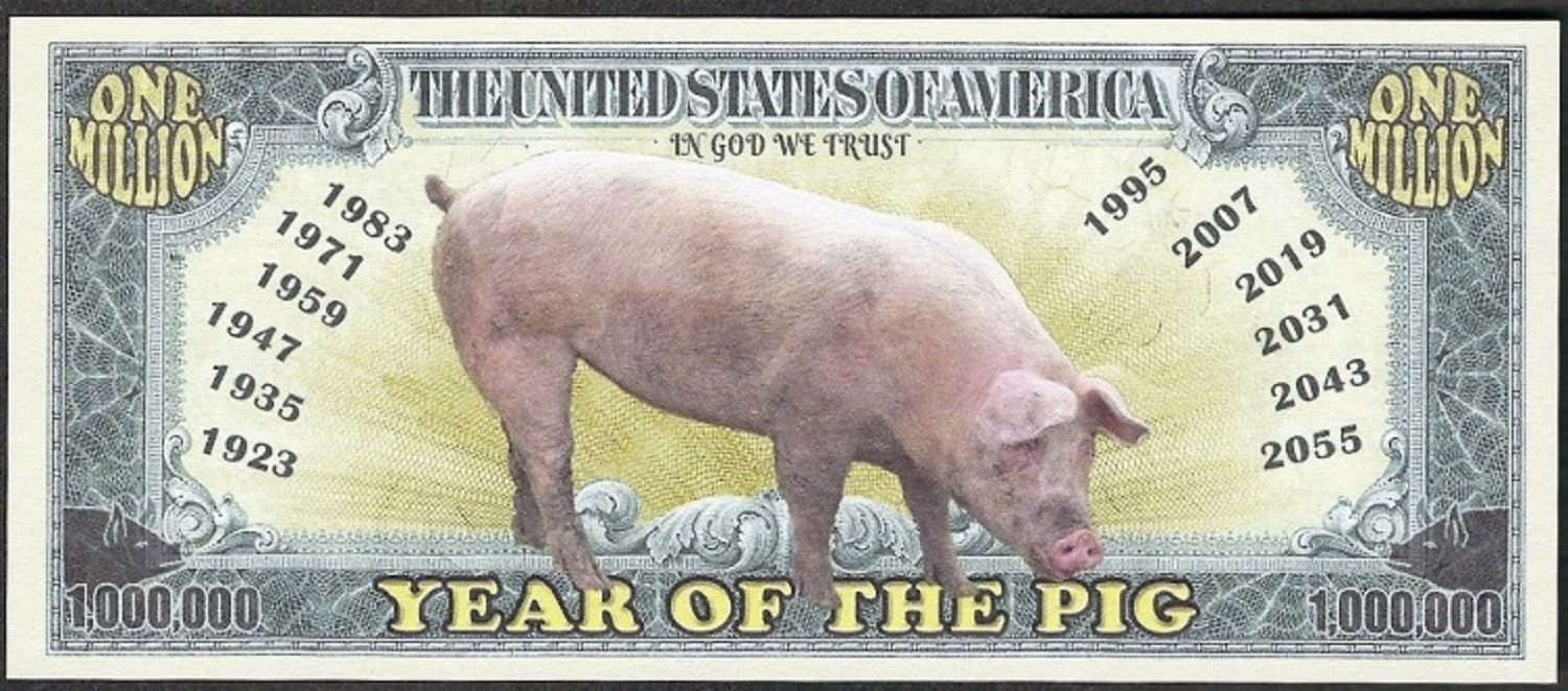 Chinese Zodiac: Chinese New Year of the PIG Fantasy Note