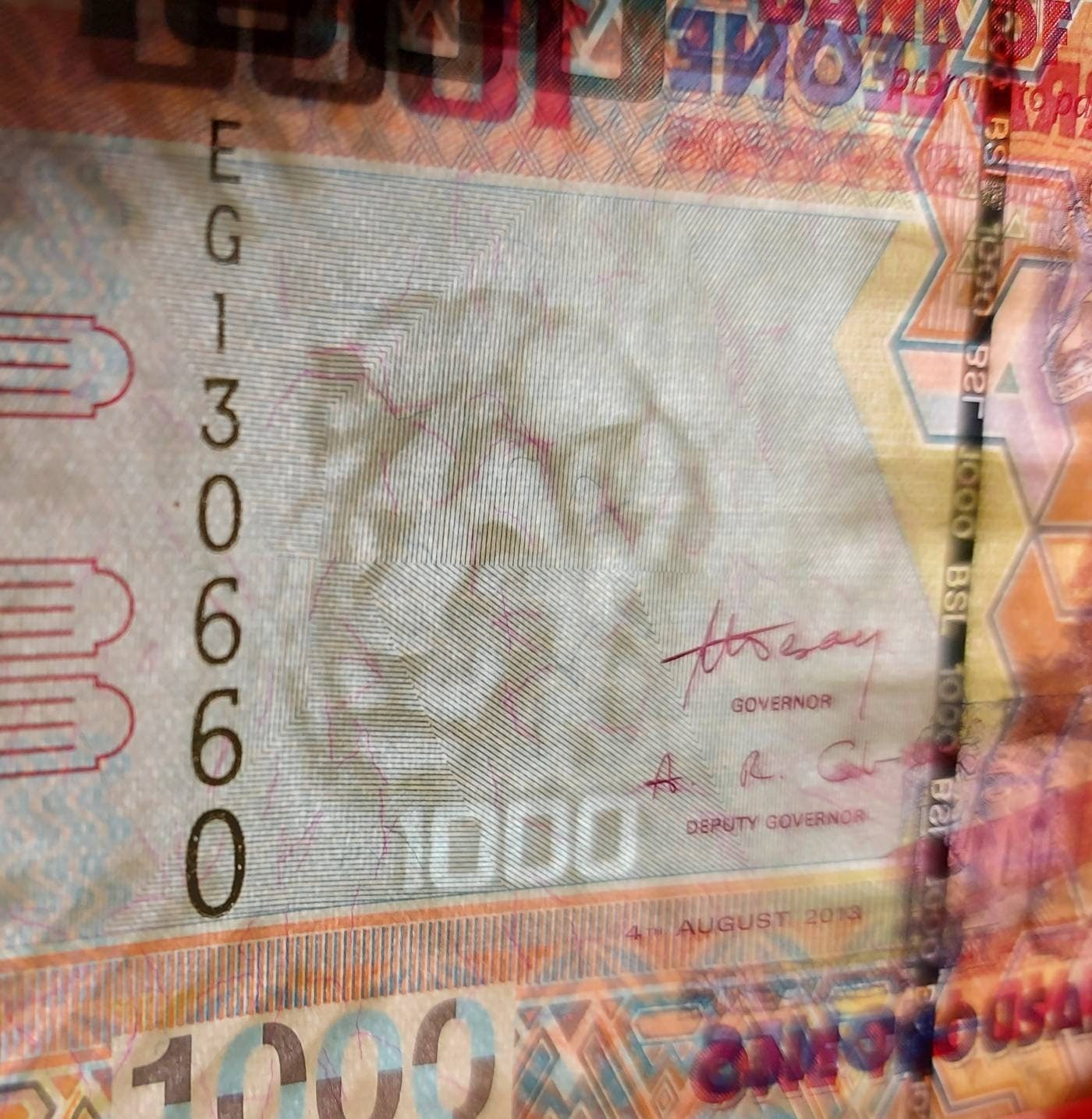 SIERRA LEONE 1000 Leones P30b; UNCIRCULATED, 2013; Features Lion Head watermark
