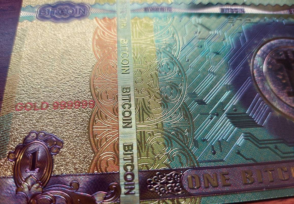 BITCOIN Cryptocurrency .9999 GOLD FOIL Note