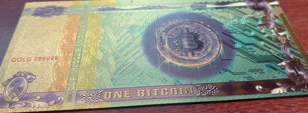 BITCOIN Cryptocurrency .9999 GOLD FOIL Note
