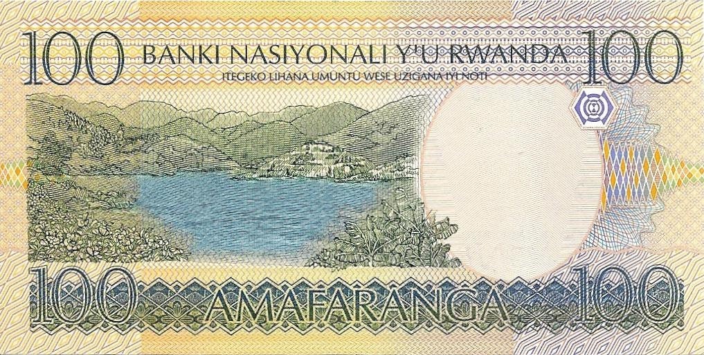 Rwanda 100 Francs, P29a, UNCIRCULATED, 2003,  features OXEN and Mountain scene