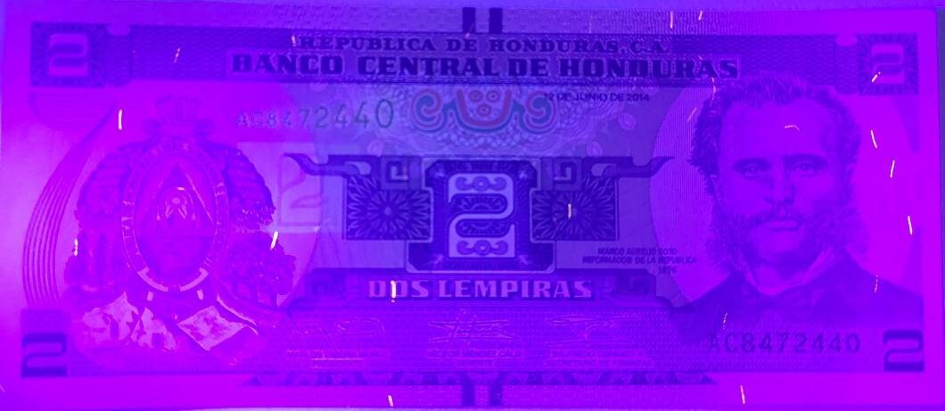 HONDURAS 2 Lempiras Banknote; P - 97; UNCIRCULATED from 2012, features a Mountain Scene