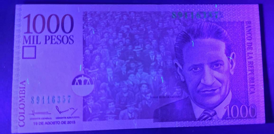 COLOMBIA 1000 Pesos Banknote; P-456t; UNCIRCULATED from 2015; features Jorge Gaitan