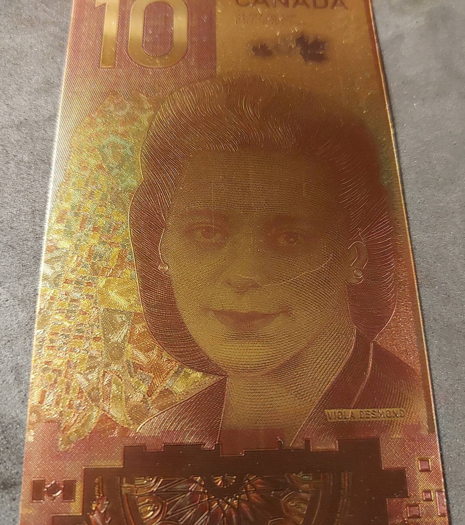 Canada 10 Dollars Viola Desmond .9999 COLOR FOIL Note; Human Rights Activist