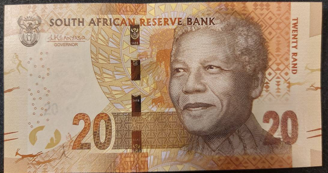 SOUTH AFRICA 20 Rand; P-139b; Uncirculated, 2016; features a Nelson Mandela and a Beautiful ELEPHANT