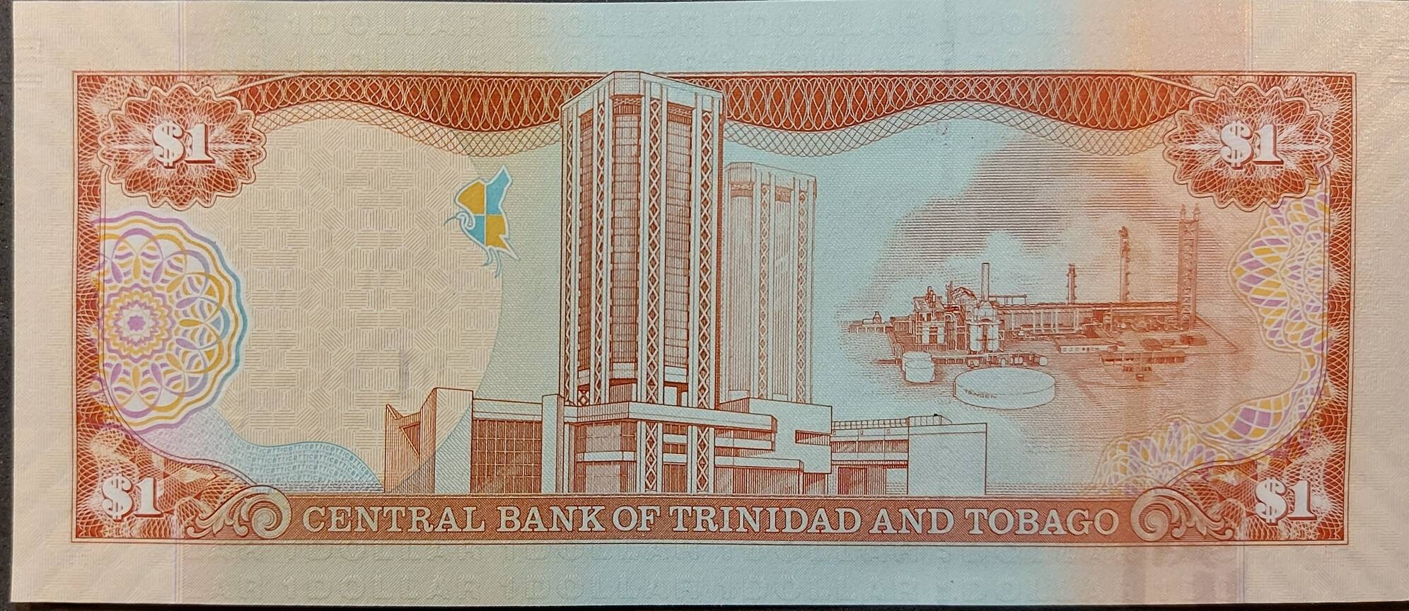 TRINIDAD & TOBAGGO 1 Dollar Banknote; P -46Aa, UNCIRCULATED from 2006; Featuring Scarlet Ibis