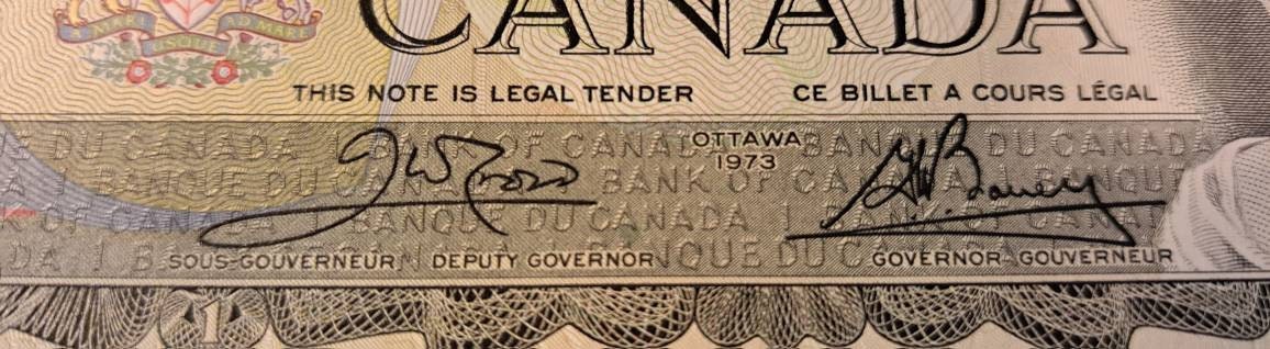 1973 Canada One Dollar; P85c; UNCIRCULATED ~ Queen Elizabeth II ~ Shipped in the best Protective Mylar Currency holder