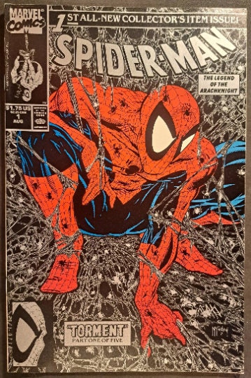 SPiDER-MAN #1 Silver/Black Variant edition from 1990; Todd McFarlane, Marvel Comics; High Grade (NM 9.2)
