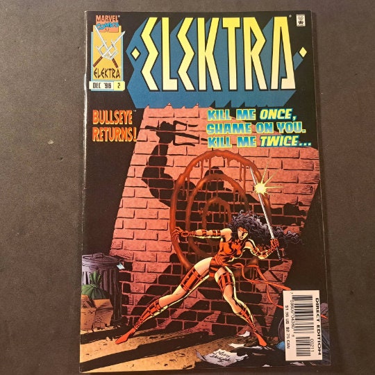 ELEKTRA Vol.1 #2 from 1996 (VF-NM 9.2); White Pages; High grade; Marvel Comics Direct edition