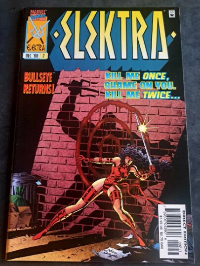 ELEKTRA Vol.1 #2 from 1996 (VF-NM 9.2); White Pages; High grade; Marvel Comics Direct edition
