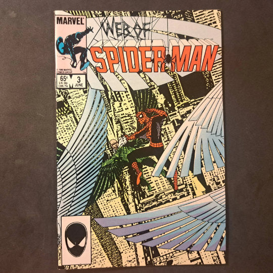 WEB Of SPiDERMAN #3 from 1985; (VF-NM 9.0 - With Color Bleed) Direct Edition; John Byrne Art