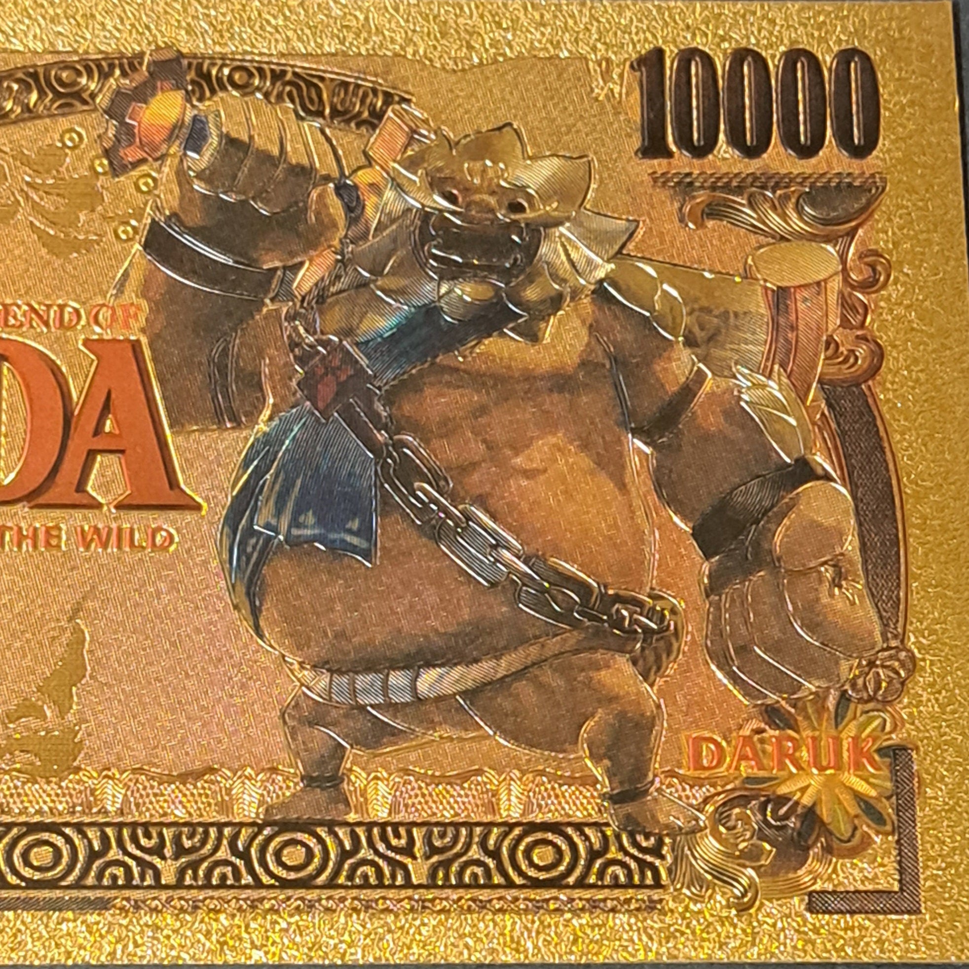 DARUK from The Legend of Zelda: Breath of the Wild;  .9999 GOLD FOiL 10000 Yen Note; Comes in a collector display holder