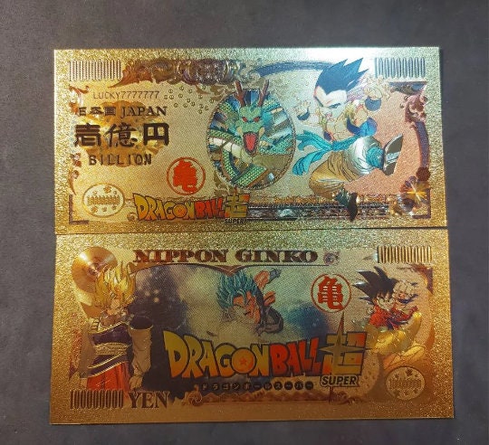 GOHAN from Super Dragon Ball Z;  .9999 GOLD FOiL Billion Yen Note; Comes in a Collector Display holder
