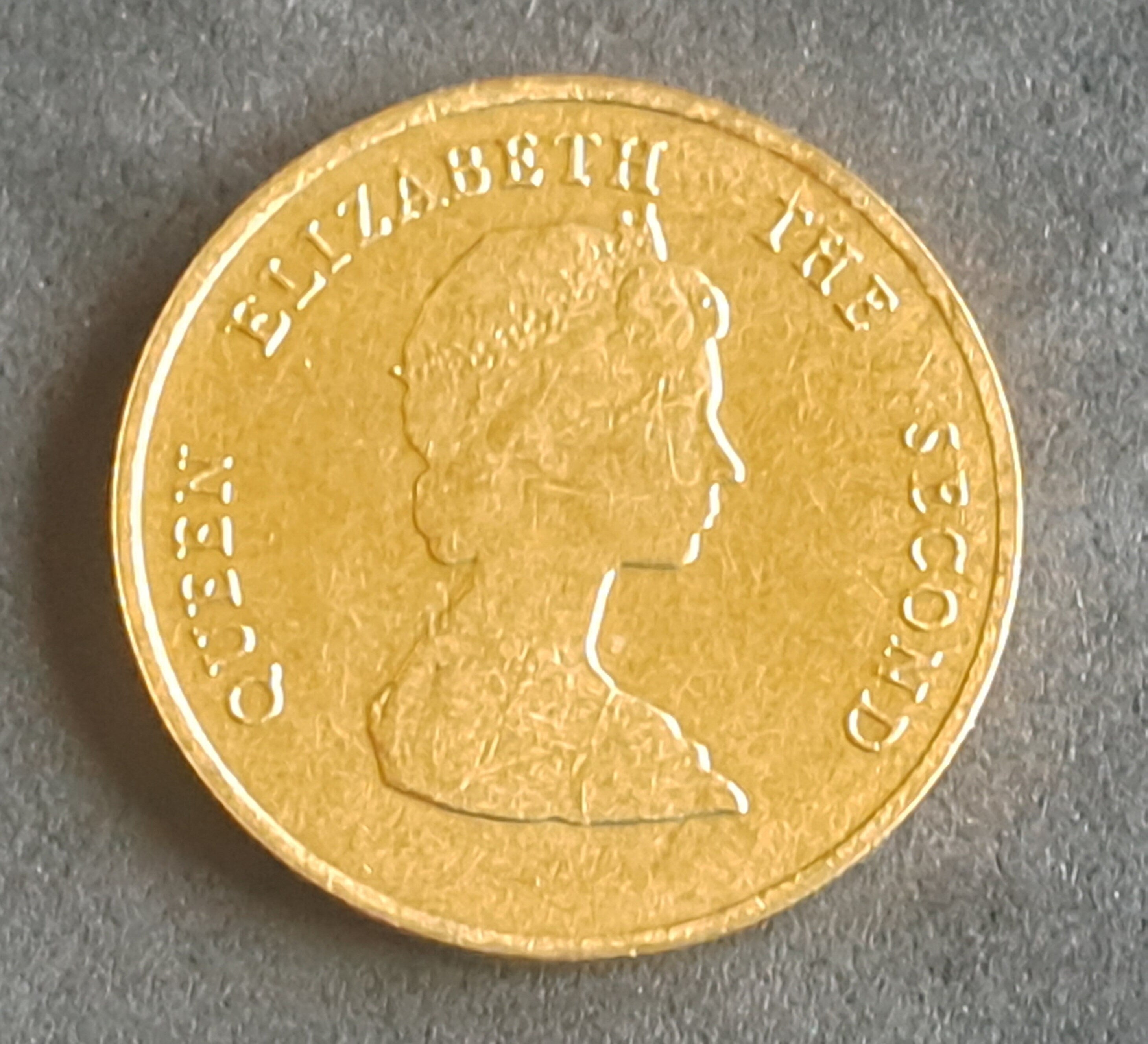 East Caribbean States One Dollar Coin; 1981 KM-15; Uncirculated; Queen Elizabeth II and Drake's Golden Hind Ship