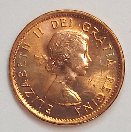 1963 Canadian Penny ~ CHOICE UNCIRCULATED One Cent Coin; Queen Elizabeth II; Copper Penny; High grade coins!