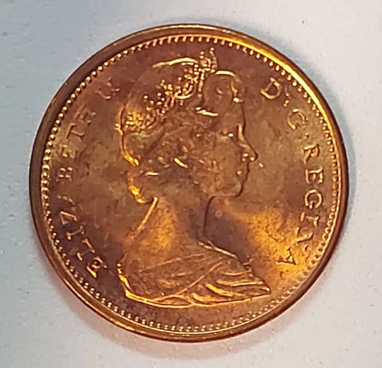 1966 Canadian Penny ~ Brilliantly UNCIRCULATED (BU) One Cent Coin; Queen Elizabeth II; Copper Penny