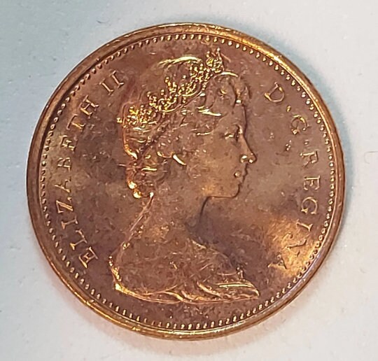 1970 Canadian Penny ~ CHOiCE Brilliantly UNCIRCULATED (BU) One Cent Coin; Queen Elizabeth II; Copper Penny