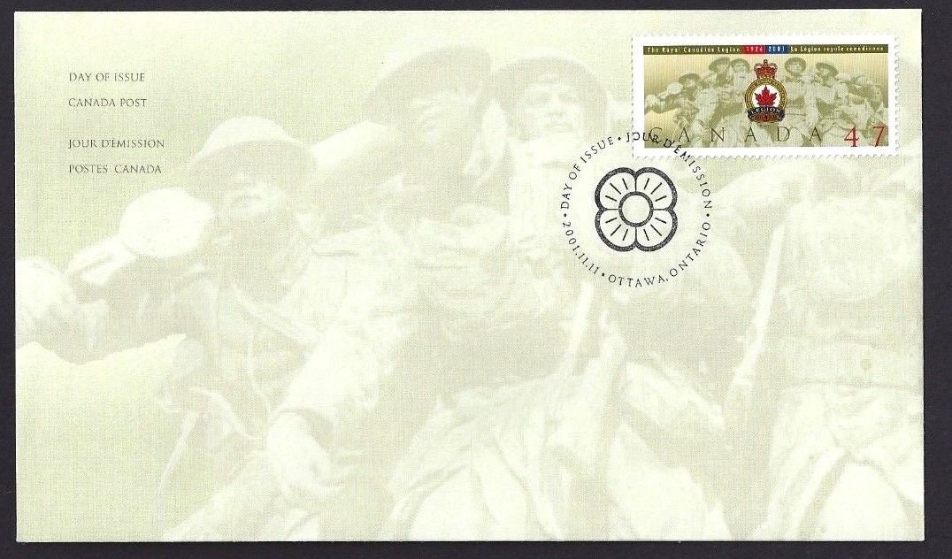 2001 Canada Post Royal Canadian Legion - OFDC ~ Scott # 1926