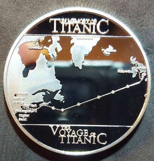 TITANIC ~ The Voyage of the Titanic Commemorative Coin ~ Silver and Gold Layered ~ In Special Capsule