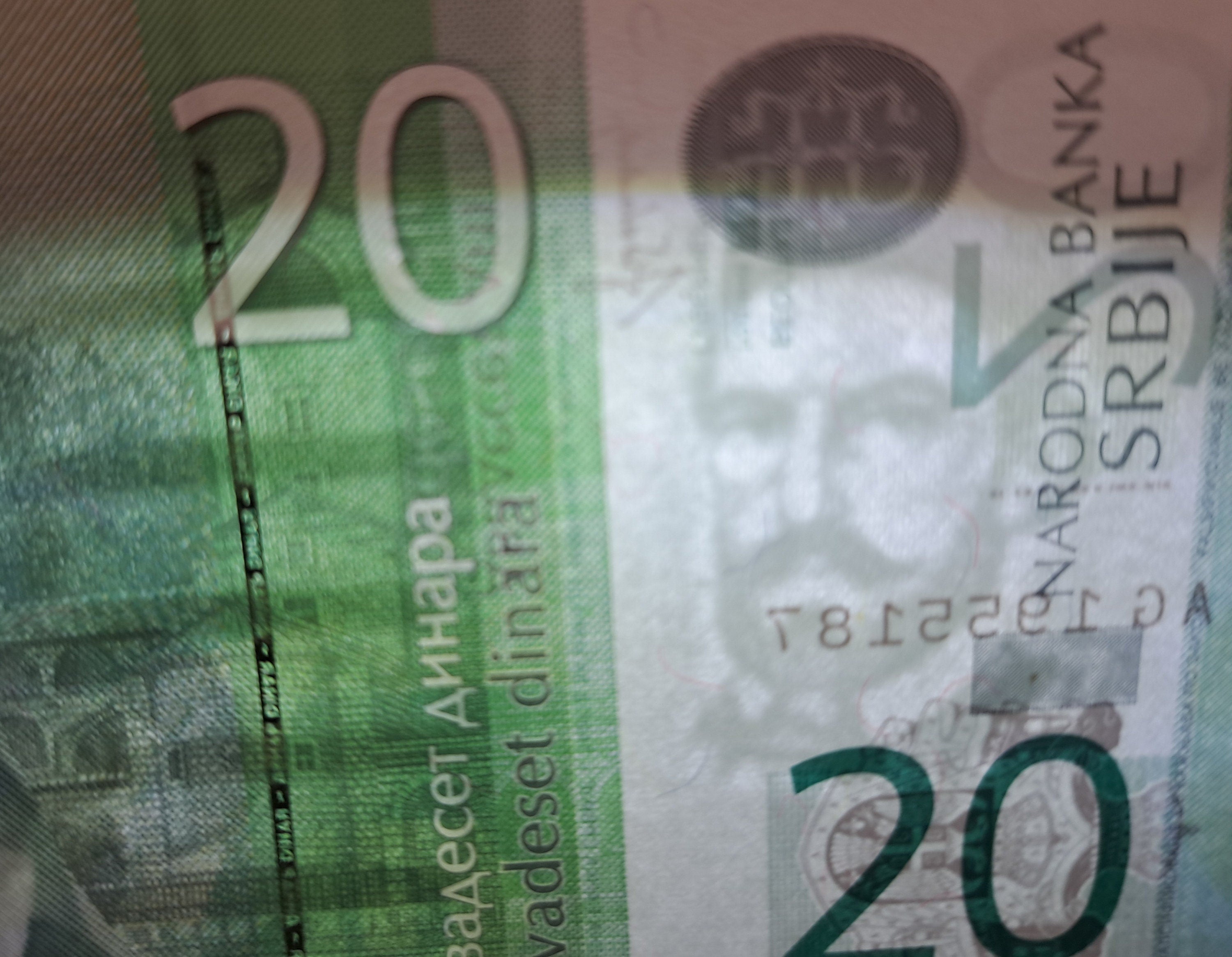 SERBIA 20 Dinara; P-55b; UNCIRCULATED, 2013