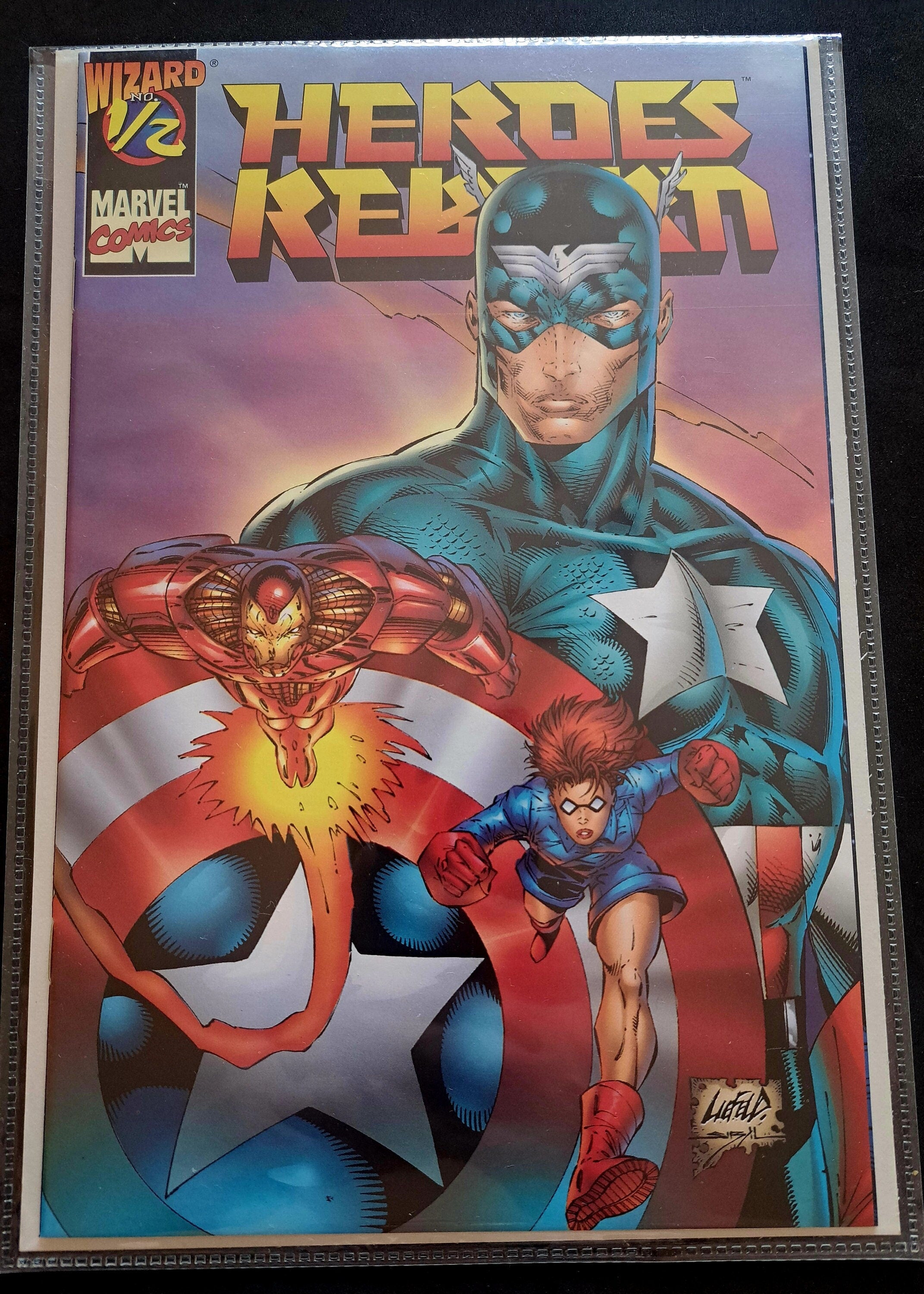 HEROES REBORN #1/2 Wizard Limited edition from 1996; Rob Liefeld Art; Certificate of Authenticity; High Grade (NM 9.2)
