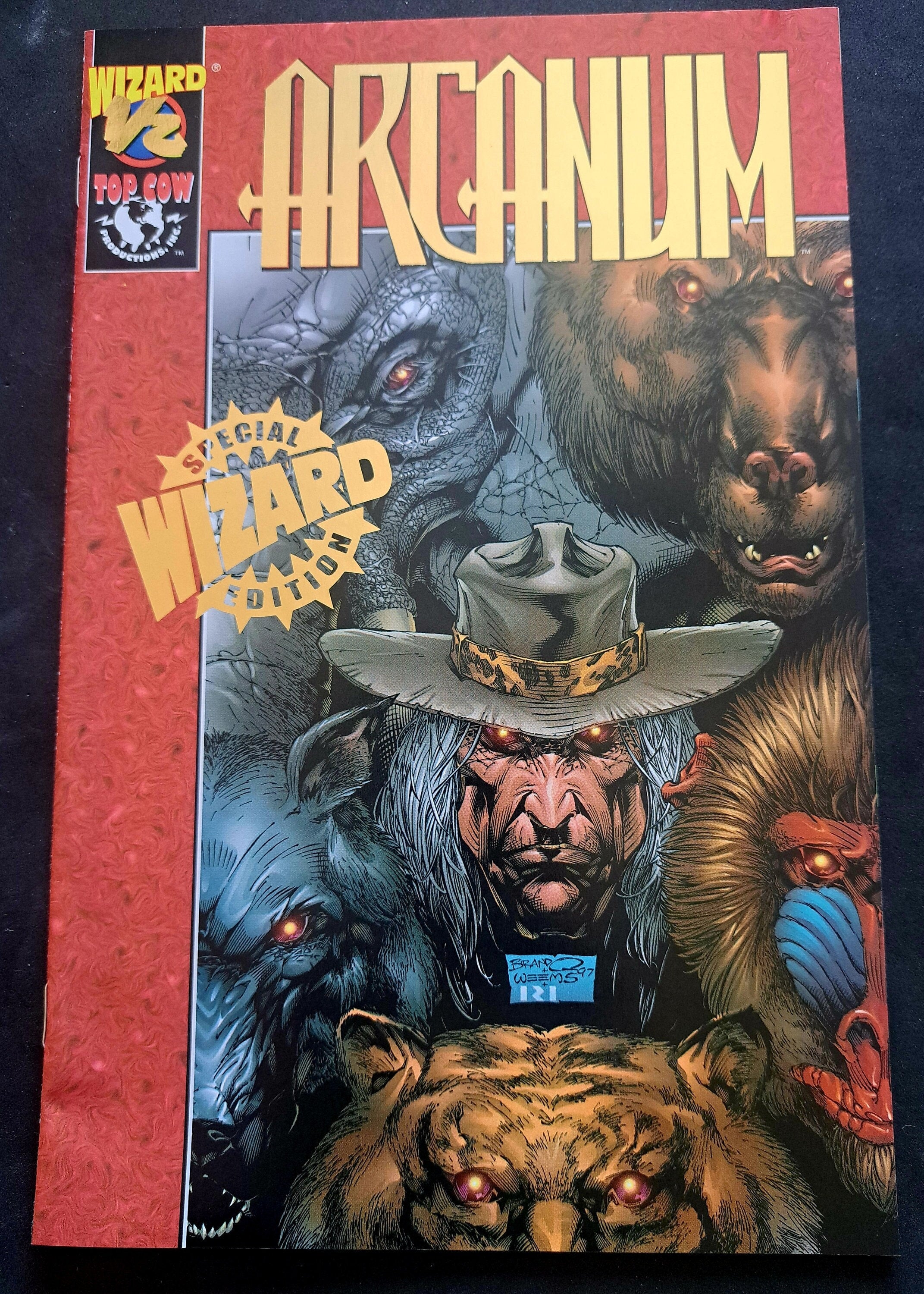 ARCANUM #1/2 Wizard Limited GOLD Foil Variant edition from 1997;  Certificate of Authenticity; High Grade (NM 9.2)