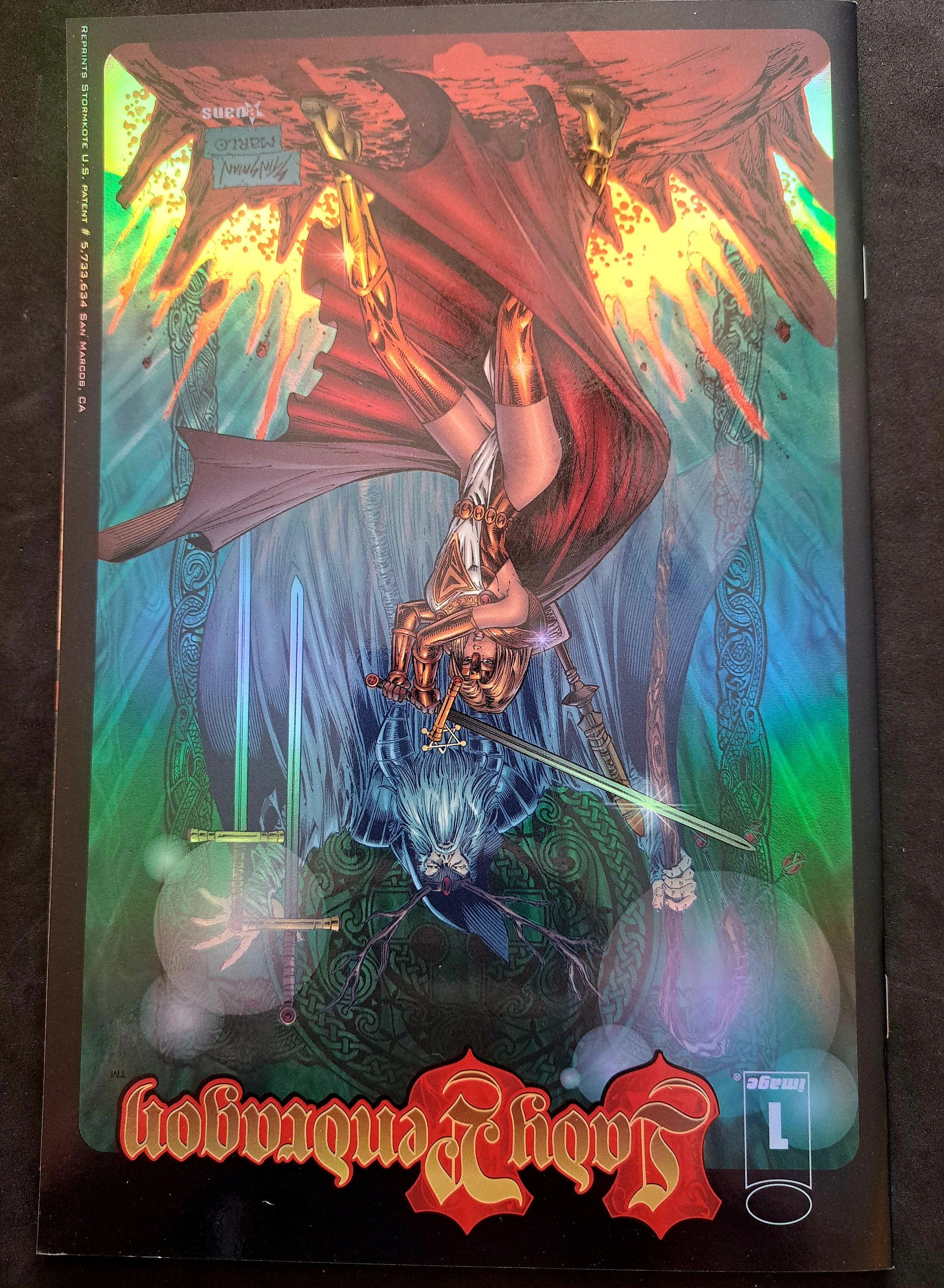 LADY PENDRAGON: DragonBlade #1; Reverse HOLOFoiL Variant Cover; 1999 (NrMt 9.2); Amazing Comic Cover