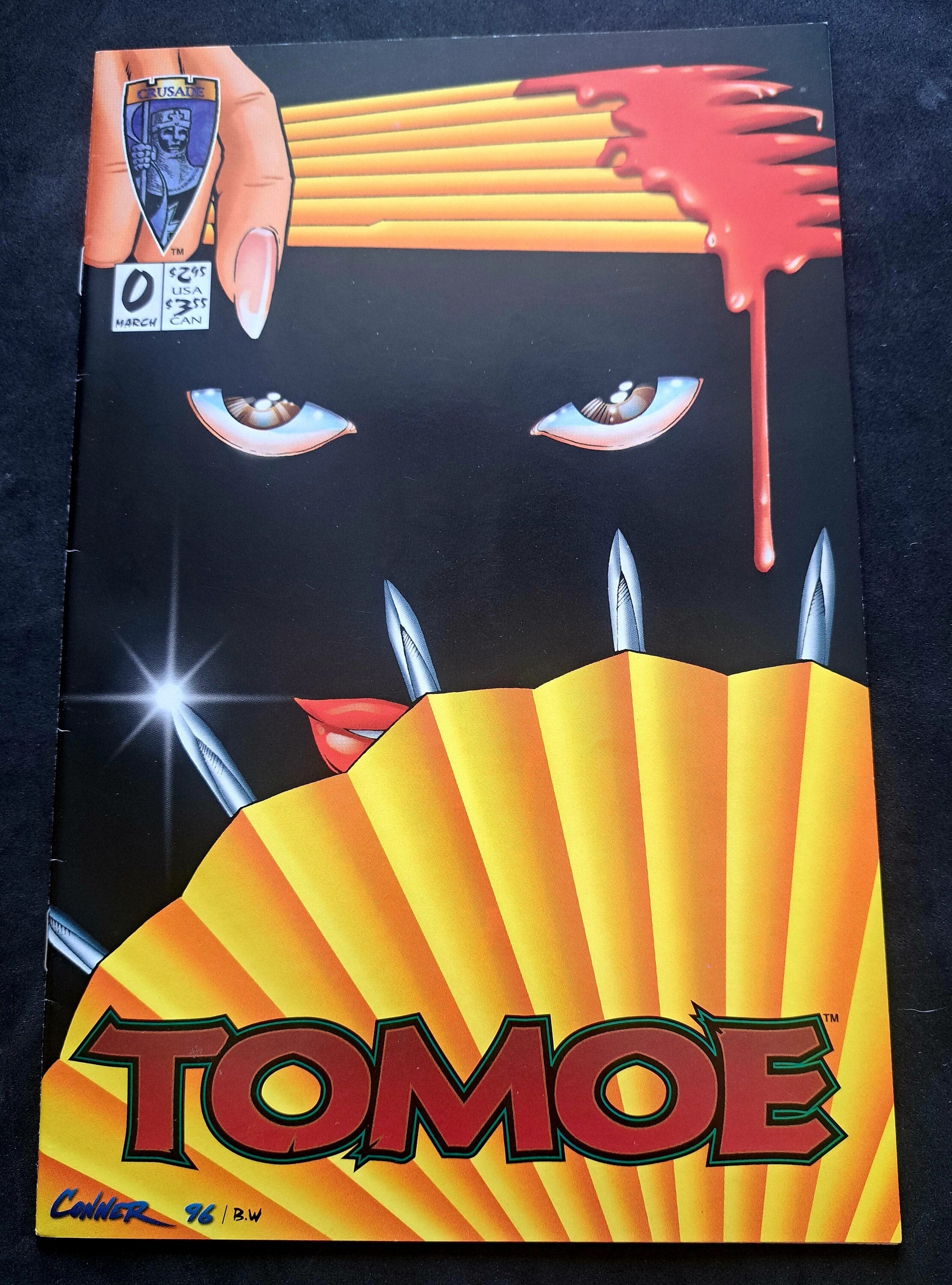 TOMOE #0; Variant Cover; Crusade Comics 1996; High Grade (VF-NrMt 9.2)