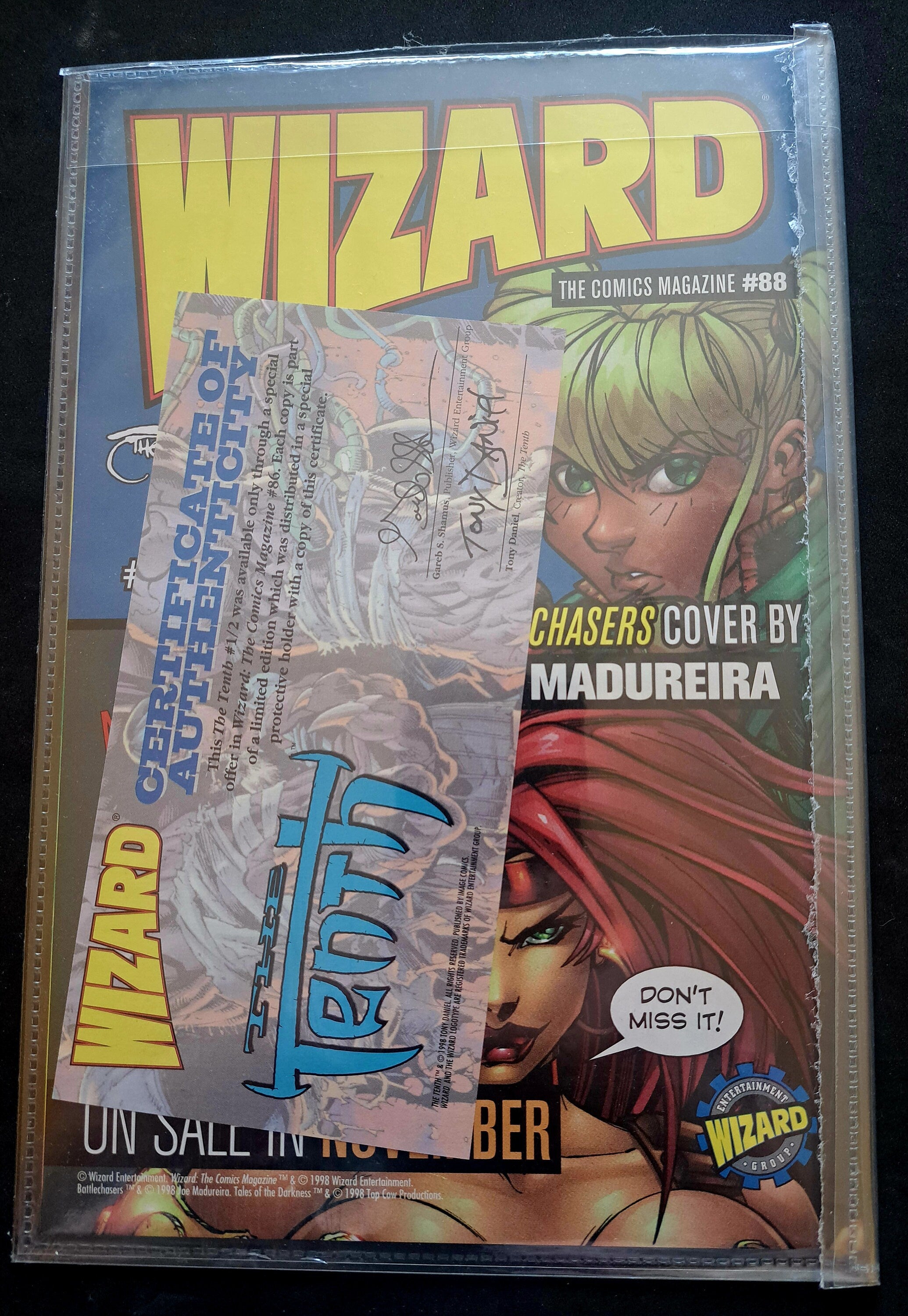The TENTH #1/2 Wizard Limited edition from 1997;  Blue Prism Foil VARIANT; Certificate of Authenticity; High Grade (NM 9.2)