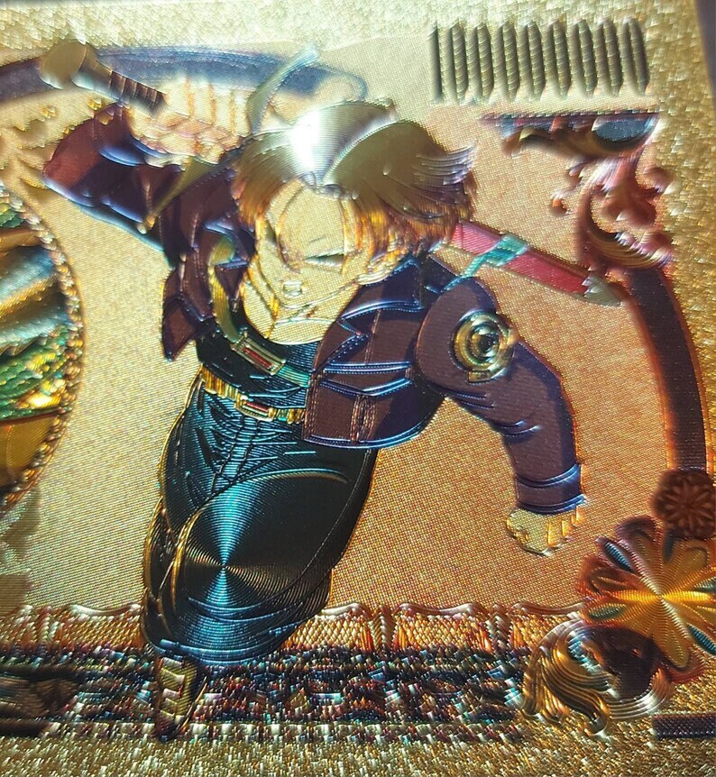 TORANKUSU from Dragon Ball Z;  .9999 GOLD FOiL 10000 Yen Note; Comes in a Collector Display holder