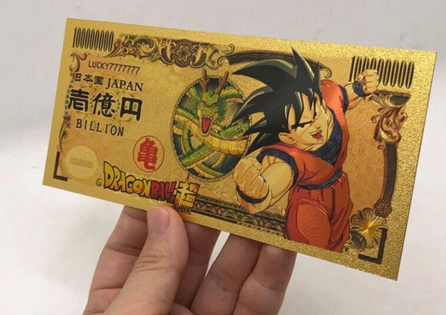 GOKU from Super Dragon Ball Z;  .9999 GOLD FOiL Billion Yen Note; Comes in a collector display holder